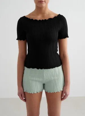 Zip Up Multi Purpose Wear Black Tulip Short Sleeve Top