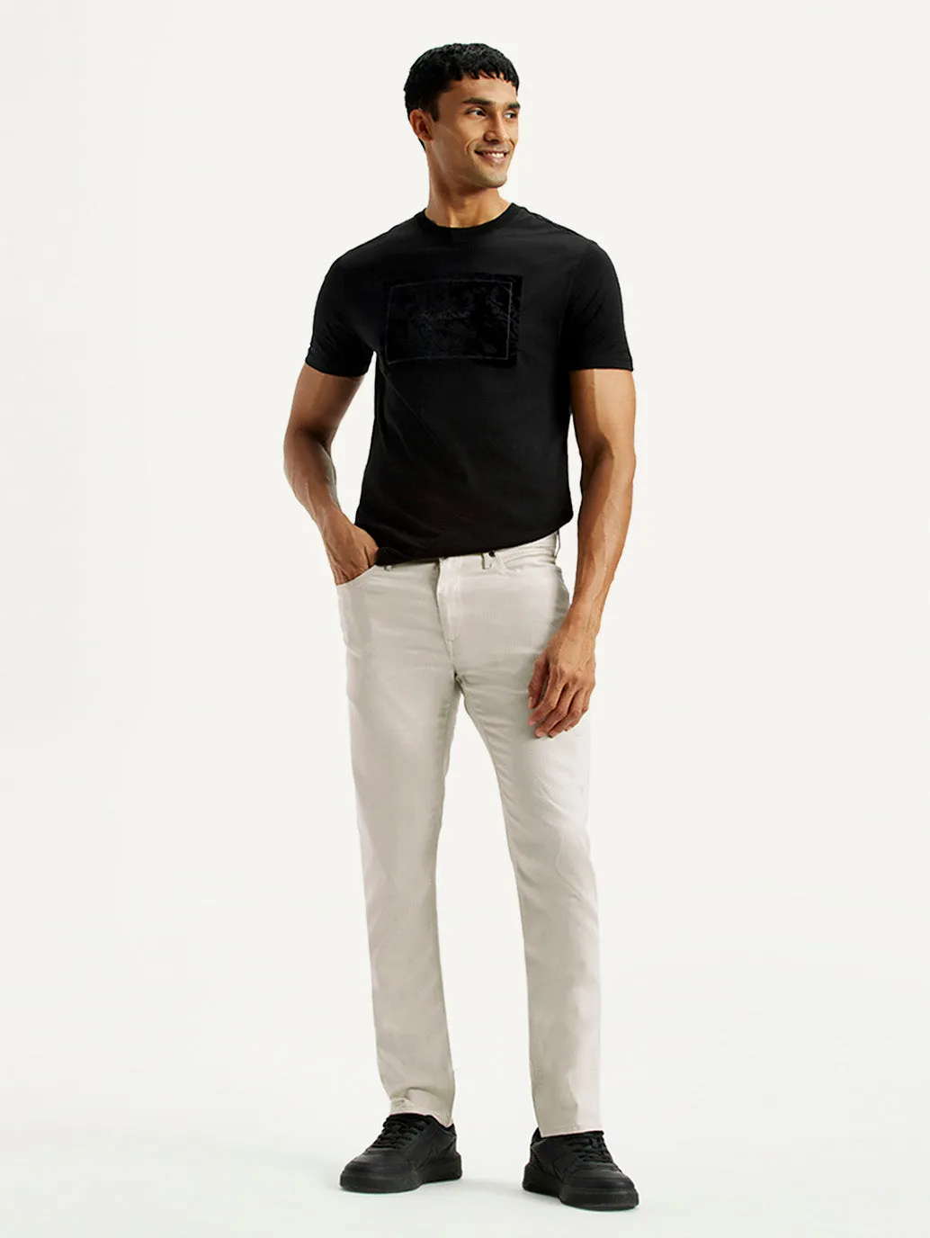 Reinforced Stitching Men's 511 Off White Slim Fit Mid Rise Jeans