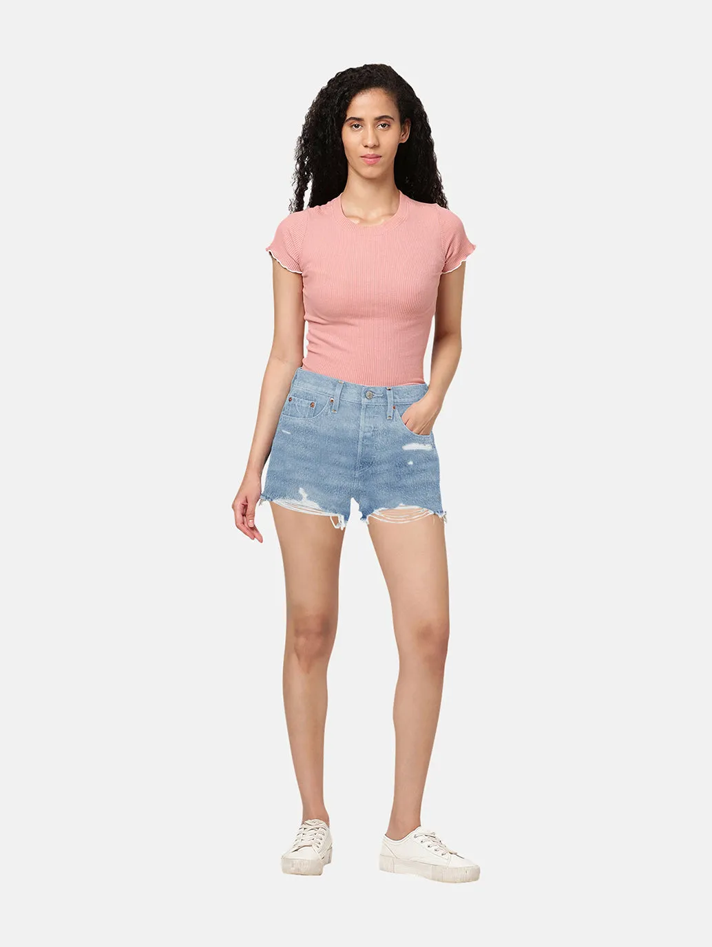 Women's 501 Indigo Straight Fit High Rise Jeans Trend Design