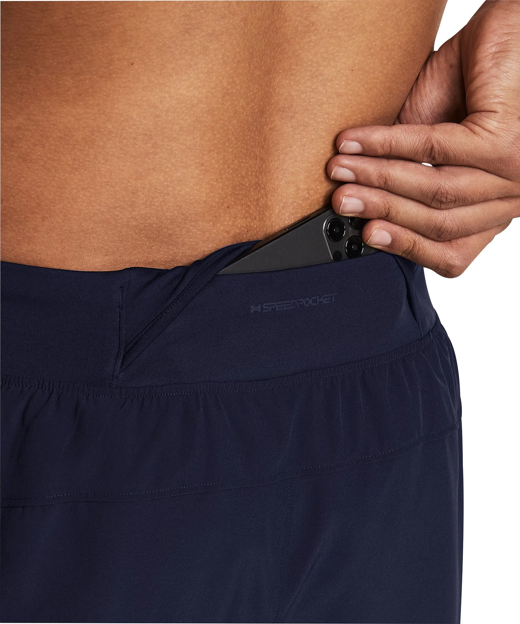 Under Armour Launch Elite 5 Inch Mens Running Shorts - Blue Convertible Length fitness industry