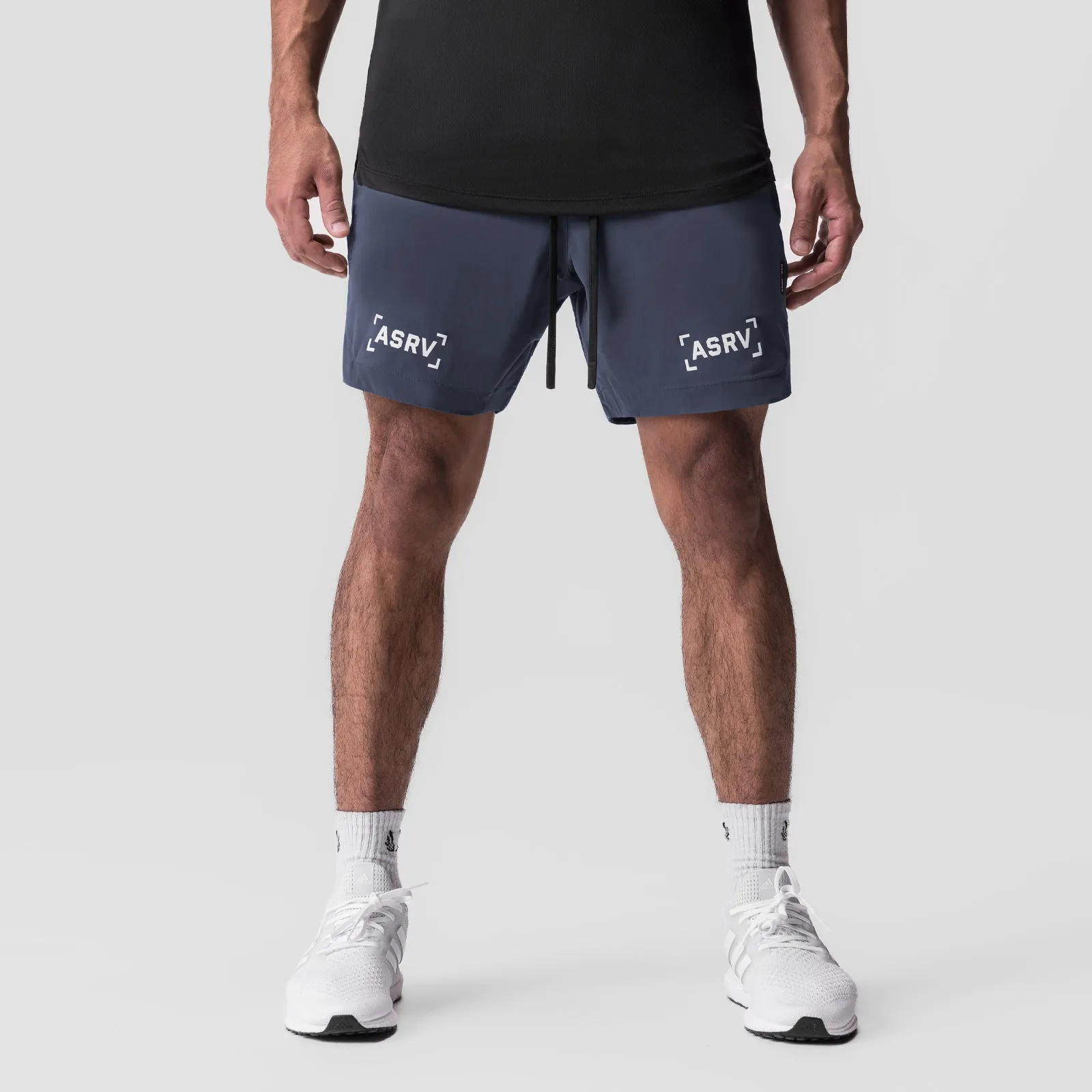 0823. Tetra-Lite? 7" Linerless Short - Navy "Bracket" Father's Day gift Workout Ready Design