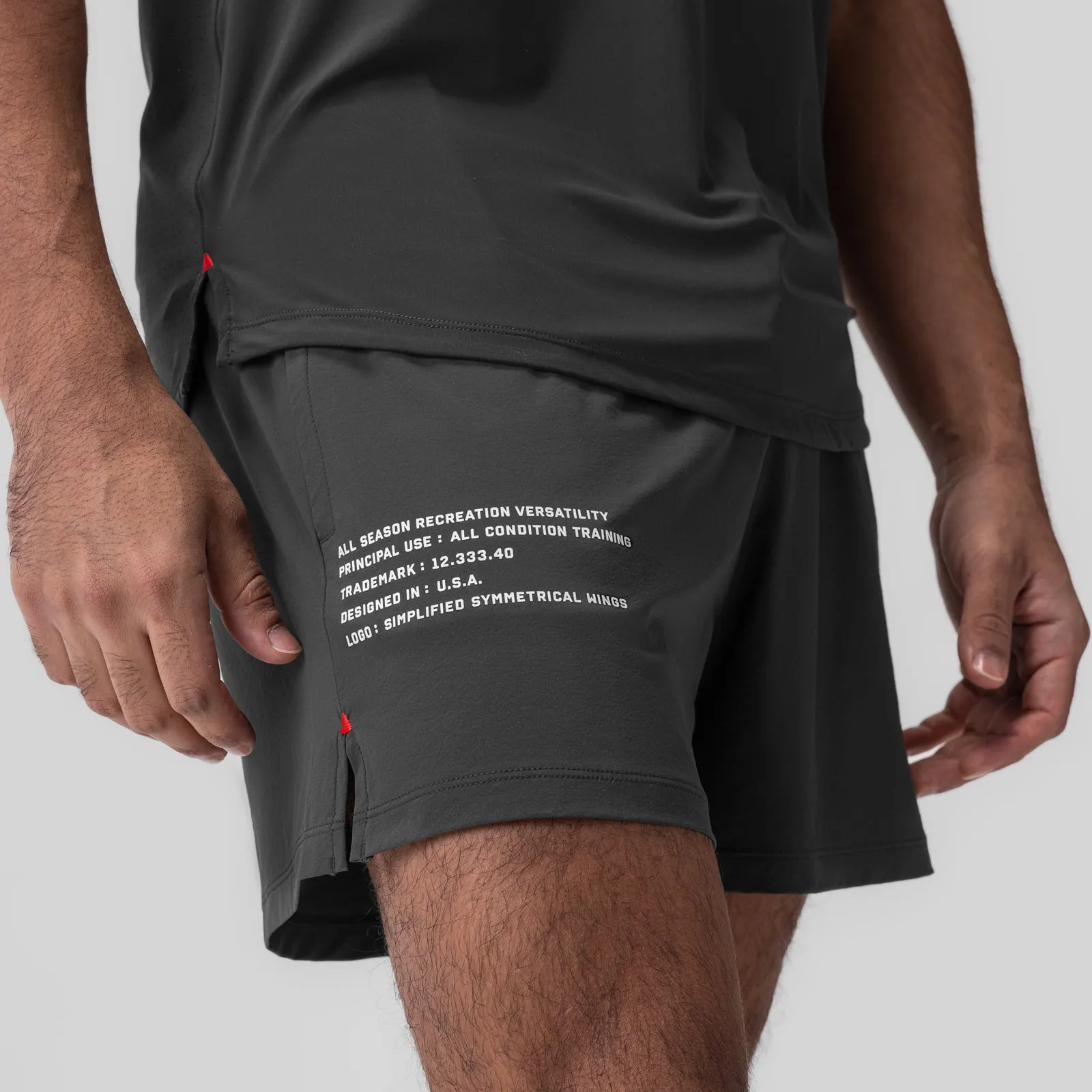 0942. Aerotex? 5" Training Short - Space Grey neon colors