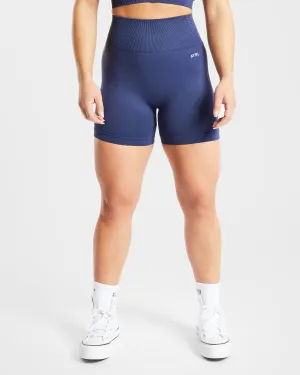 Retro Style Wedding Gift Sweat Wicking Lining Balance V2 Seamless Shorts - Navy Blue