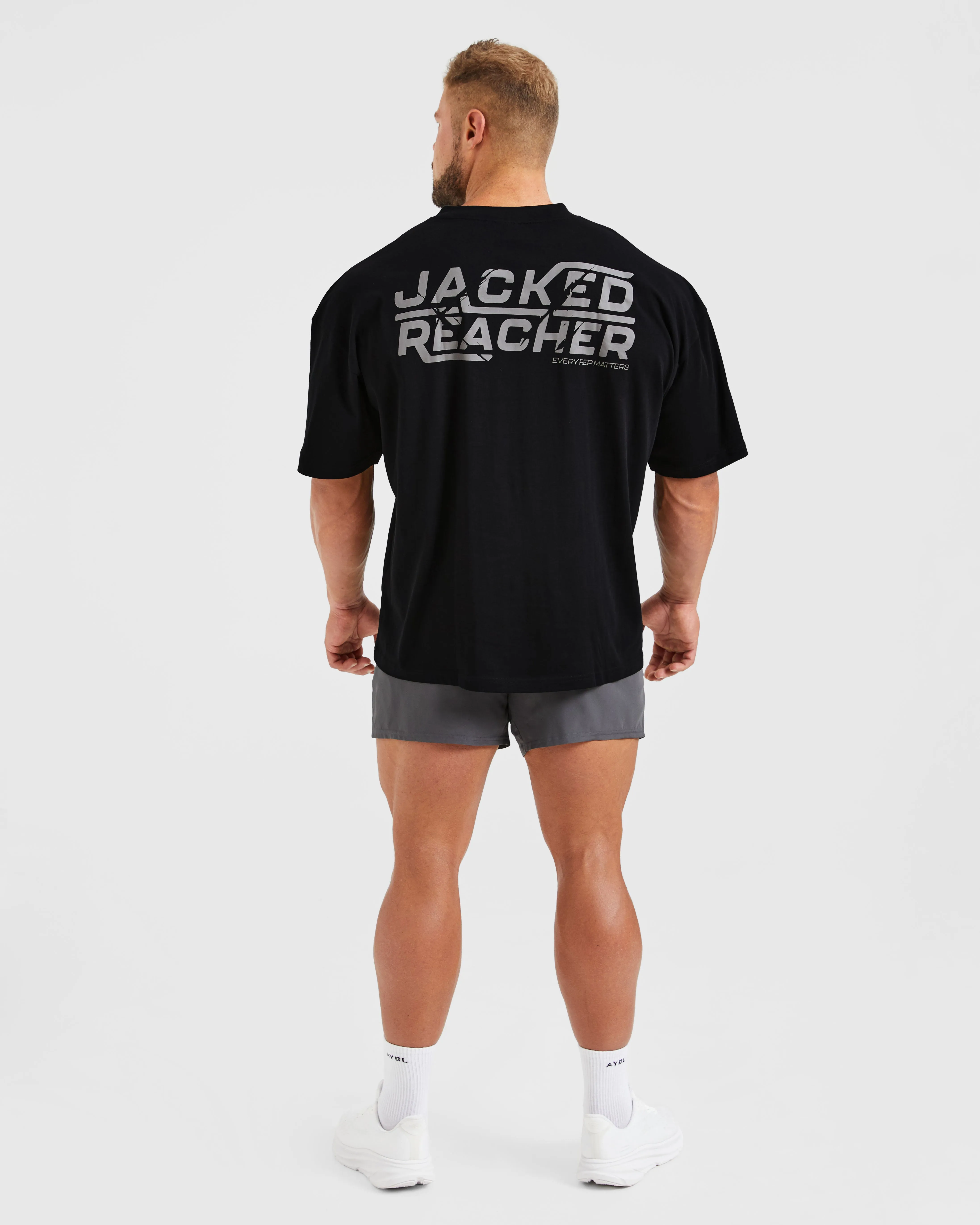 Vintage Wash Effect Travel Style Trend Wesley Vissers X Jacked Reacher Oversized T Shirt - Black