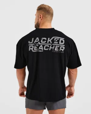 Wesley Vissers X Jacked Reacher Oversized T Shirt - Black Taped Neckline SoftenedNeckline