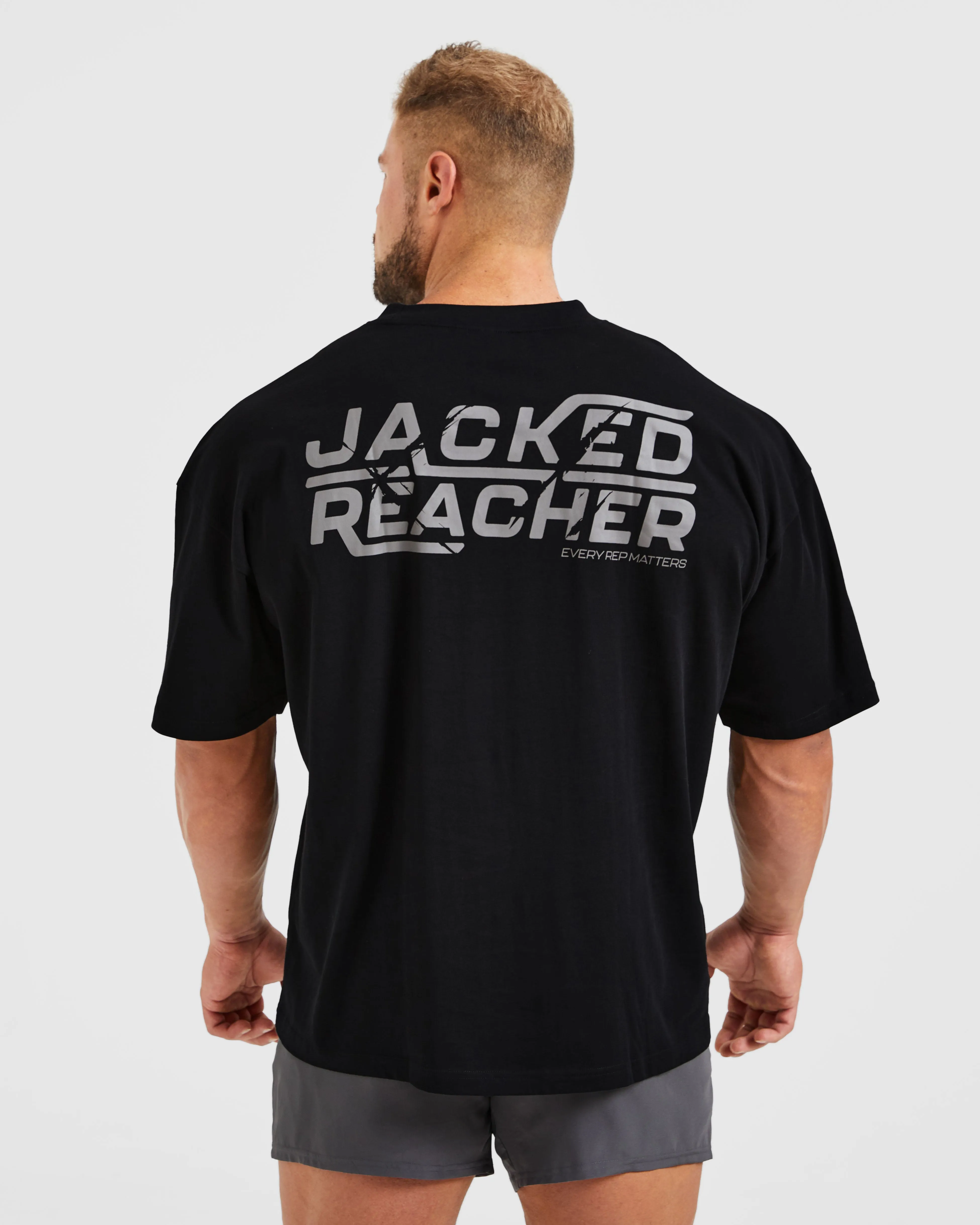 Wesley Vissers X Jacked Reacher Oversized T Shirt - Black Taped Neckline SoftenedNeckline