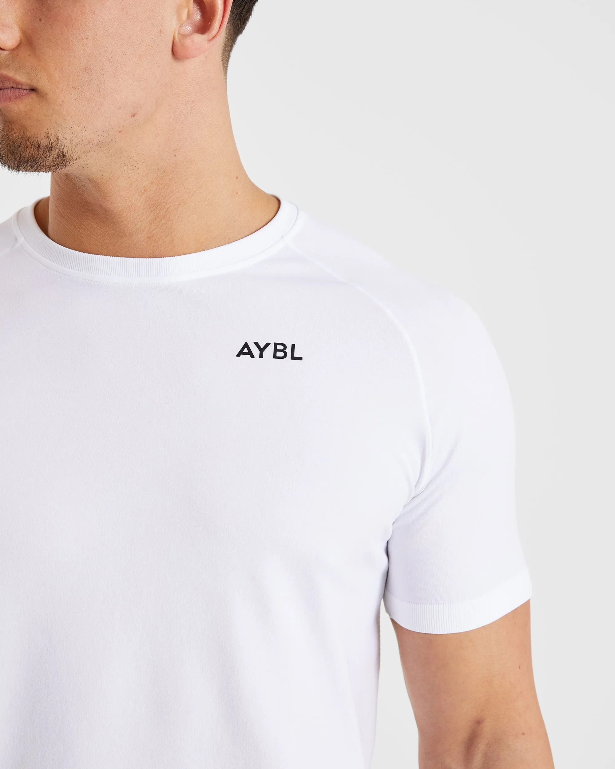 Ascend Seamless T Shirt - White Solid Color