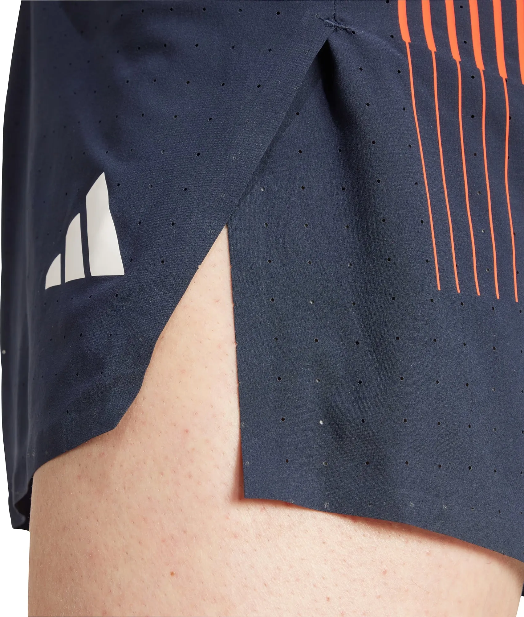 tumble dry Ultimate Ventilation Channels adidas Adizero Team GB Mens Split Running Shorts - Blue