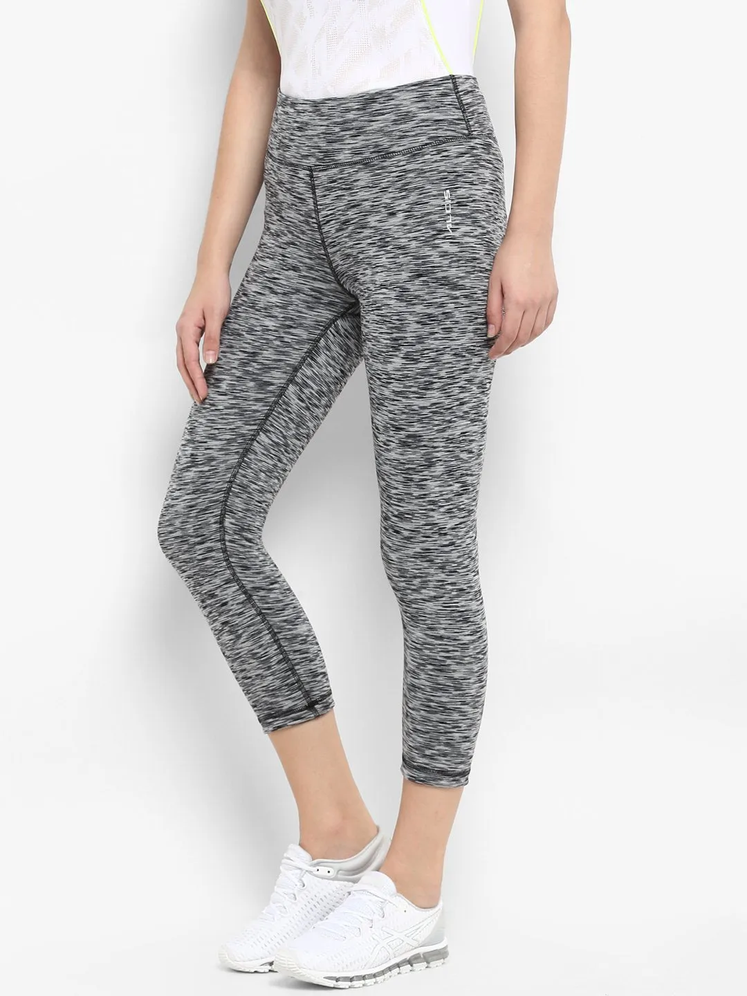 skin friendly Travel Enthusiast Outdoor Running Alcis Women Solid Charcoal Tights