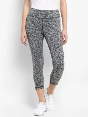 Alcis Women Solid Charcoal Tights Fit Control Sweat Wicking Lining