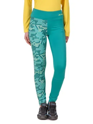 Dance Practice Loose Fit Work Commute Budget Friendly Alcis Womens Printed Green Legging AKTRWLG1300328