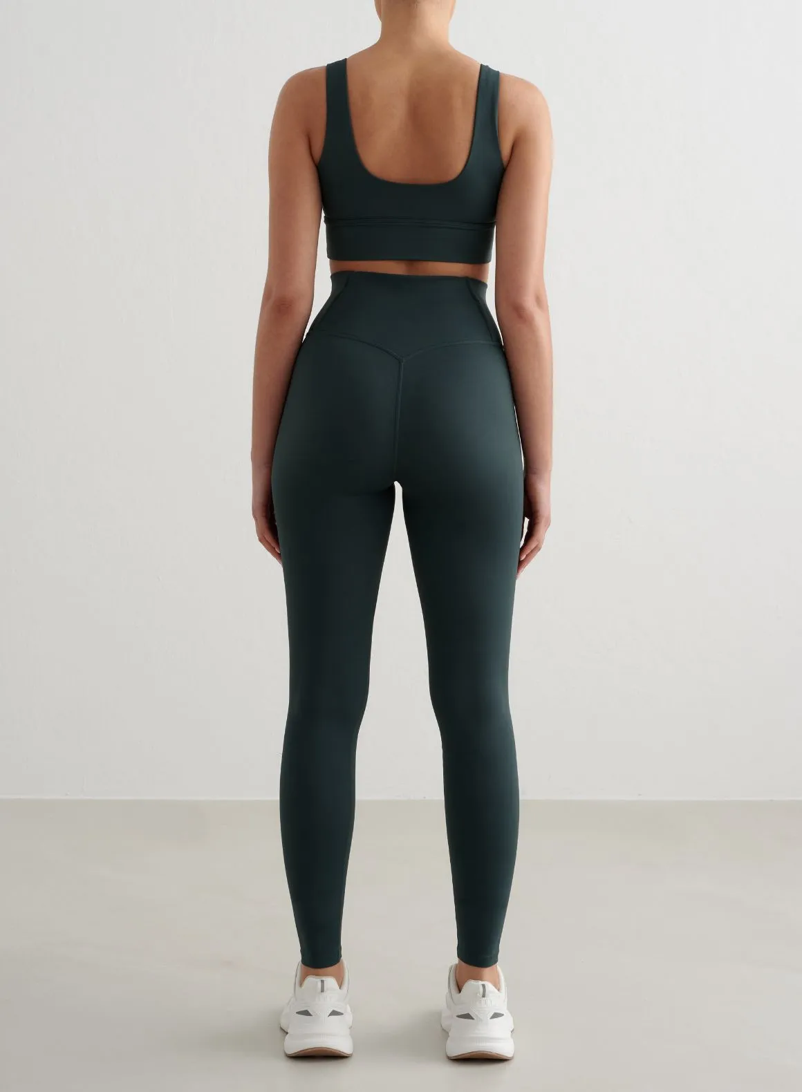 Deep Emerald Core Tights Silicone Hem Trim Stretch Feel