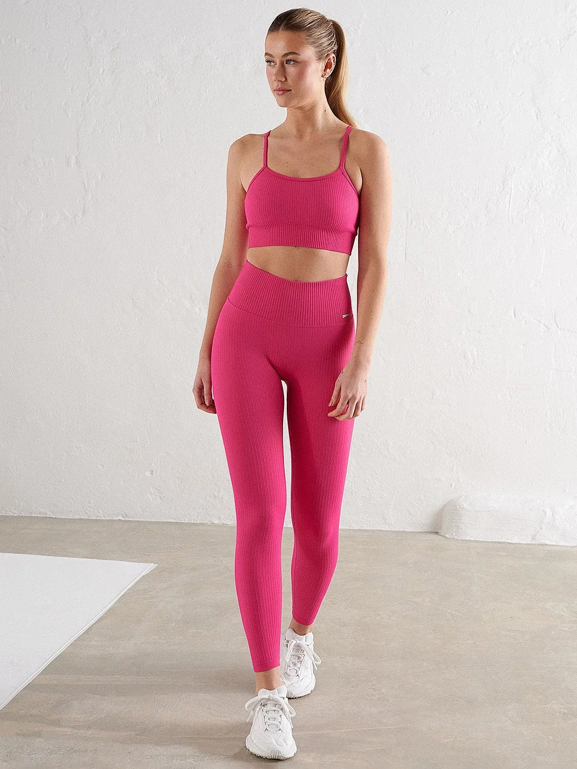 Cycling Trip Minimalist Style Sugar Rush Ribbed Seamless Tights