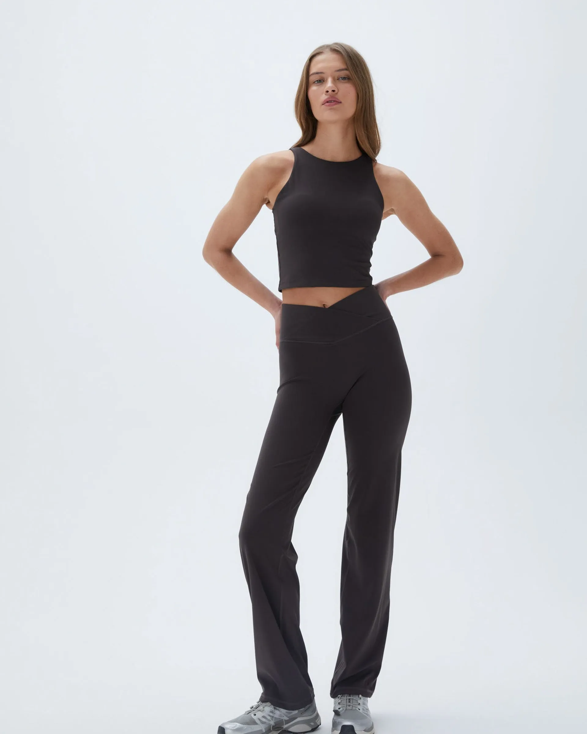 Dance Practice For Adults Four Way For Adults Wrap Over Yoga Pant - Coffee Bean