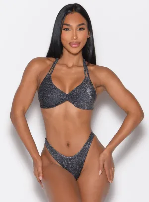Secure Zip Closure Sunkissed Sparkle Bikini Top