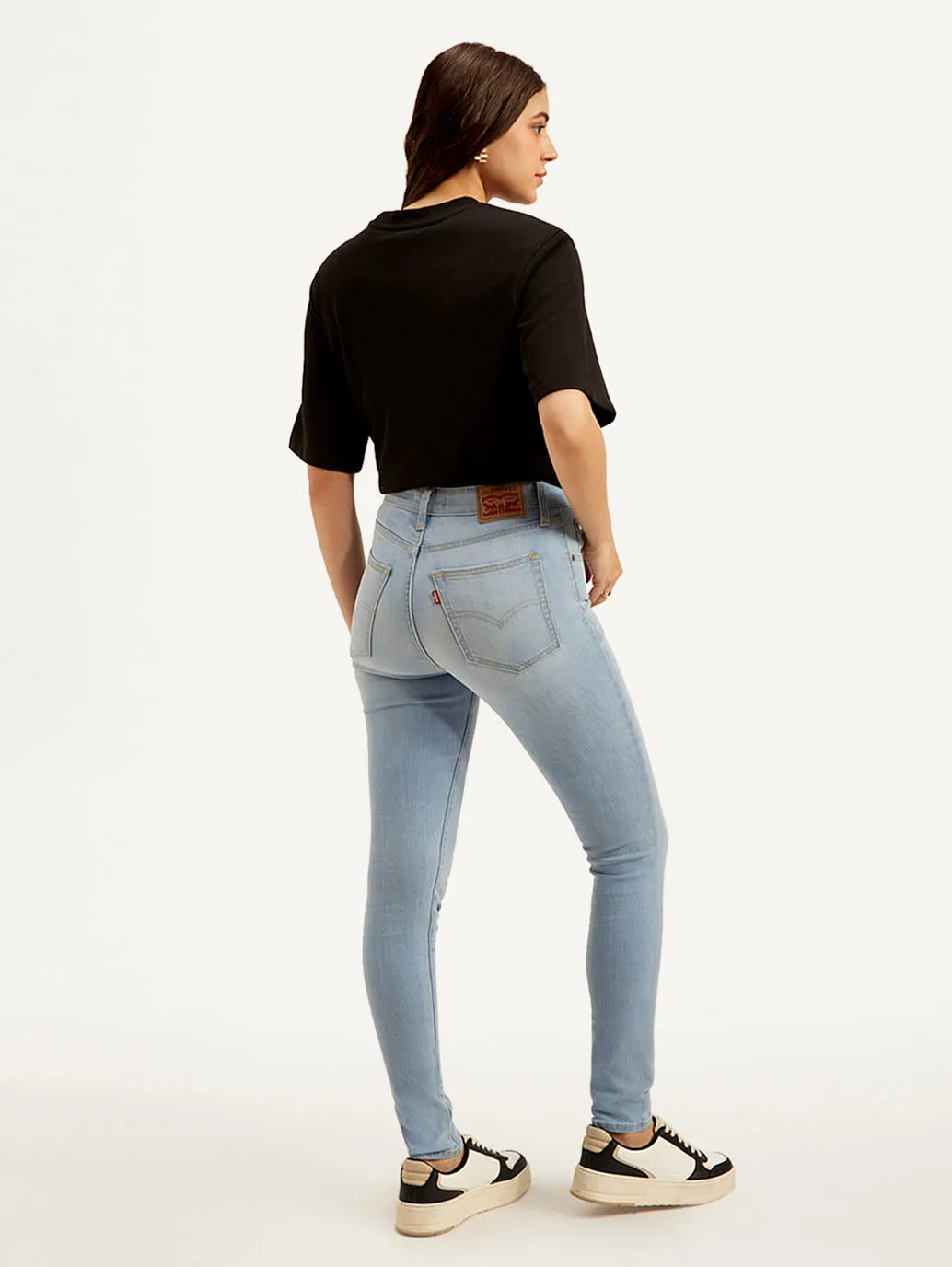 Women's 721 Light Blue Skinny Fit High Rise Jeans Fall Outfit