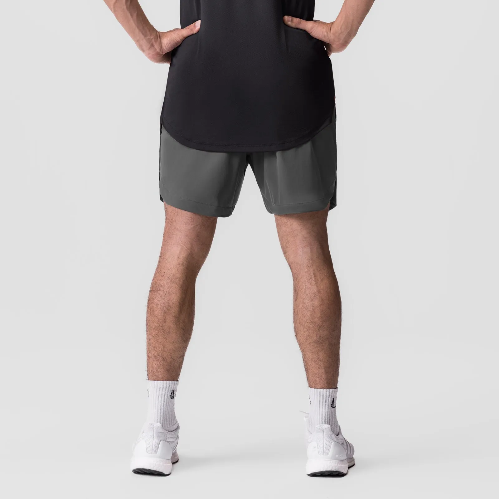0823. Tetra-Lite? 7" Linerless Short - Space Grey "Bracket" Warm Day Outfit