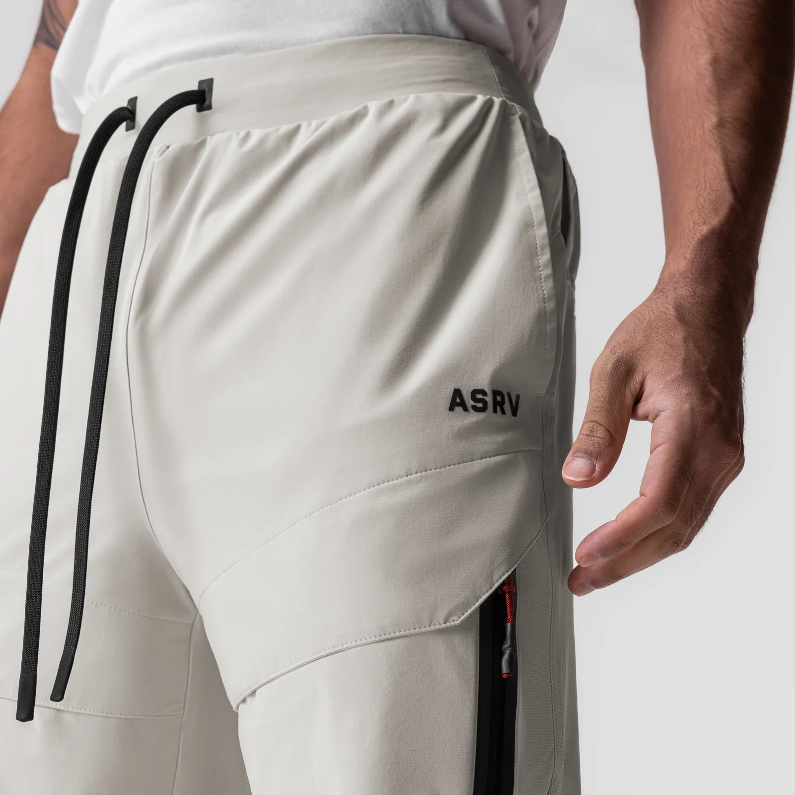 0690. Tetra-Lite? Tech High Rib Jogger - Stone Functional Waist