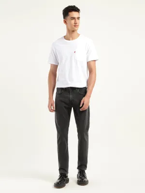 Daywear Style Traveler Gear Morning Stroll Men's 512 Charcoal Grey Slim Tapered Fit Mid Rise Jeans