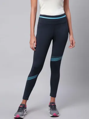 Alcis Women Navy Solid Training Tights Loose Fit Plus Size All Fitwear
