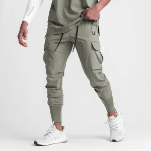 0437. Tetra-Lite? Cargo High Rib Jogger - Sage Hygienic Inner Layer