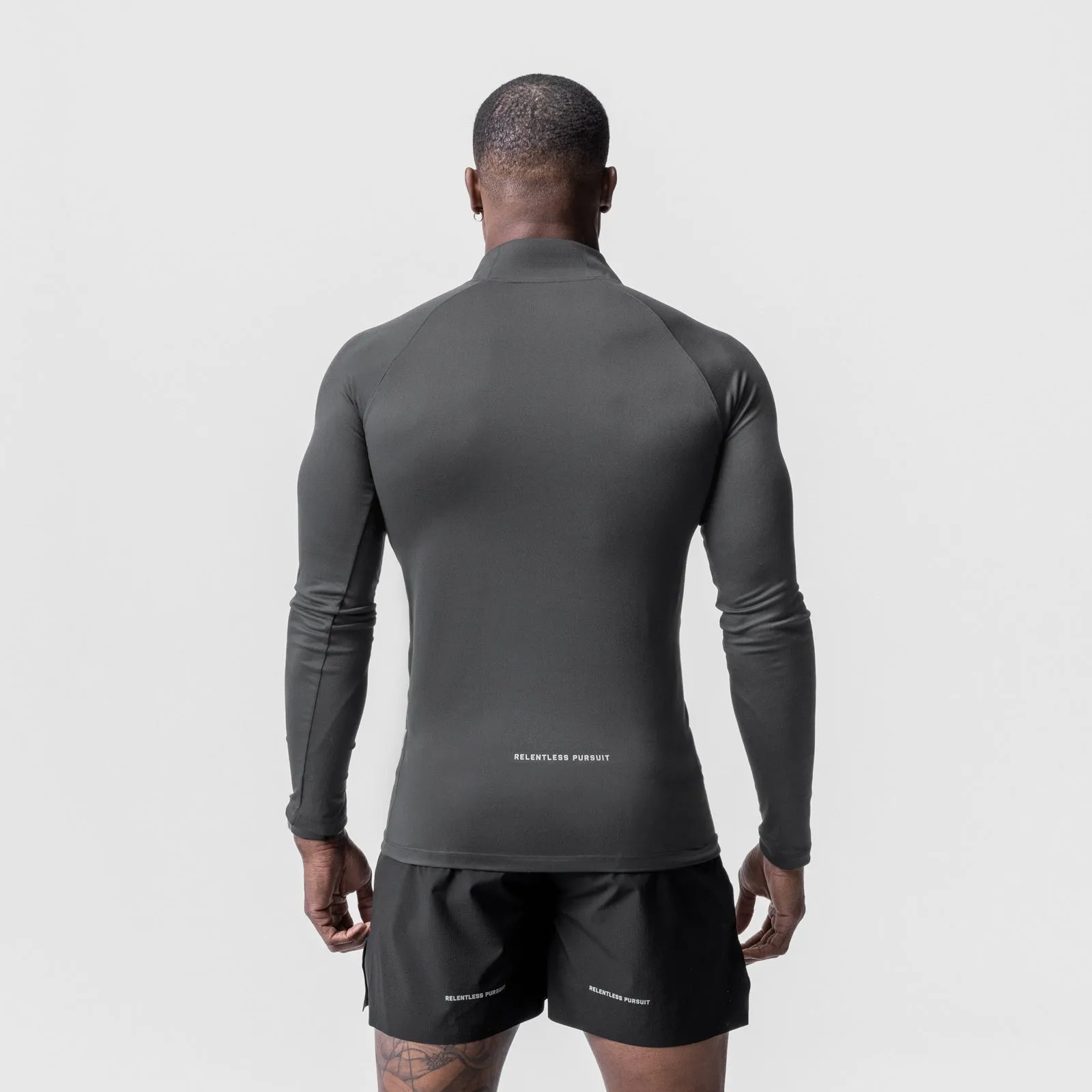 0725. Core Fitted Quarter Zip - Space Grey beads Single piece wear