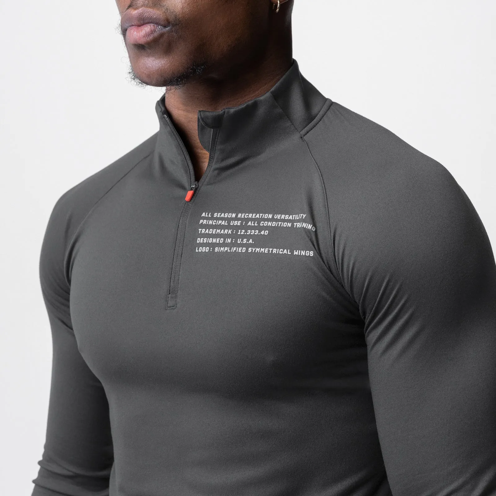 0725. Core Fitted Quarter Zip - Space Grey Studio