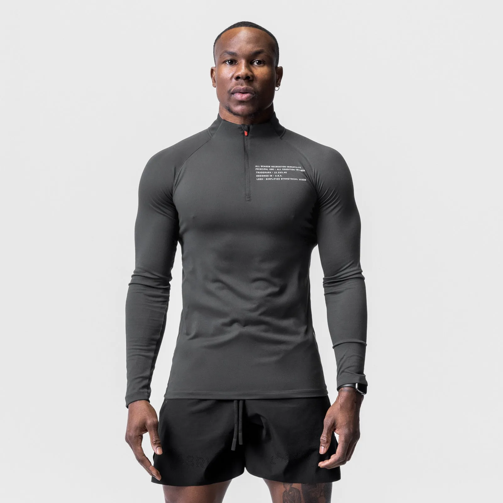 Fish 0725. Core Fitted Quarter Zip - Space Grey