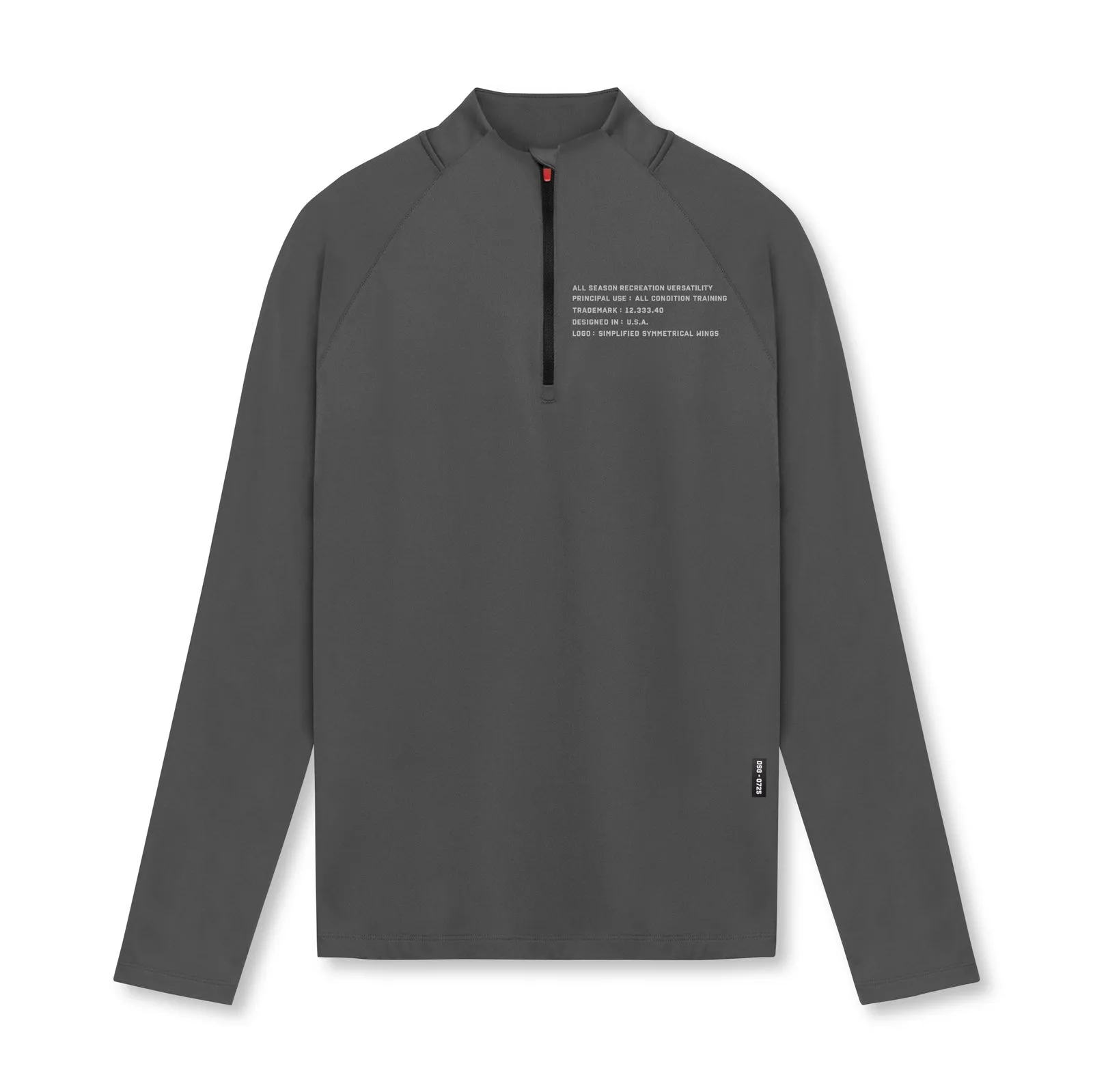 0725. Core Fitted Quarter Zip - Space Grey Flat Travel purpose