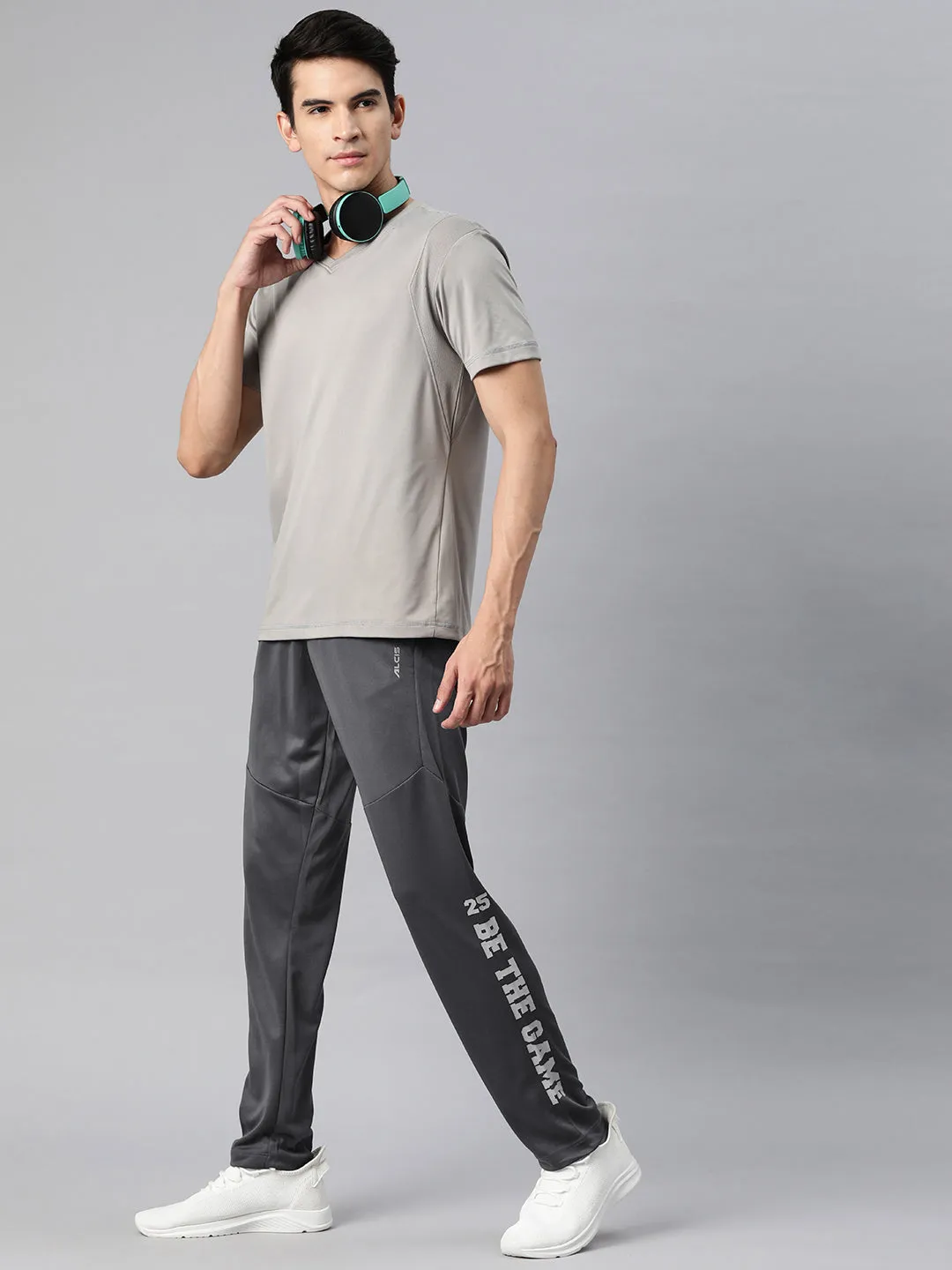 Anti Static Finish Alcis Men Typography Printed Slim Fit Track Pant