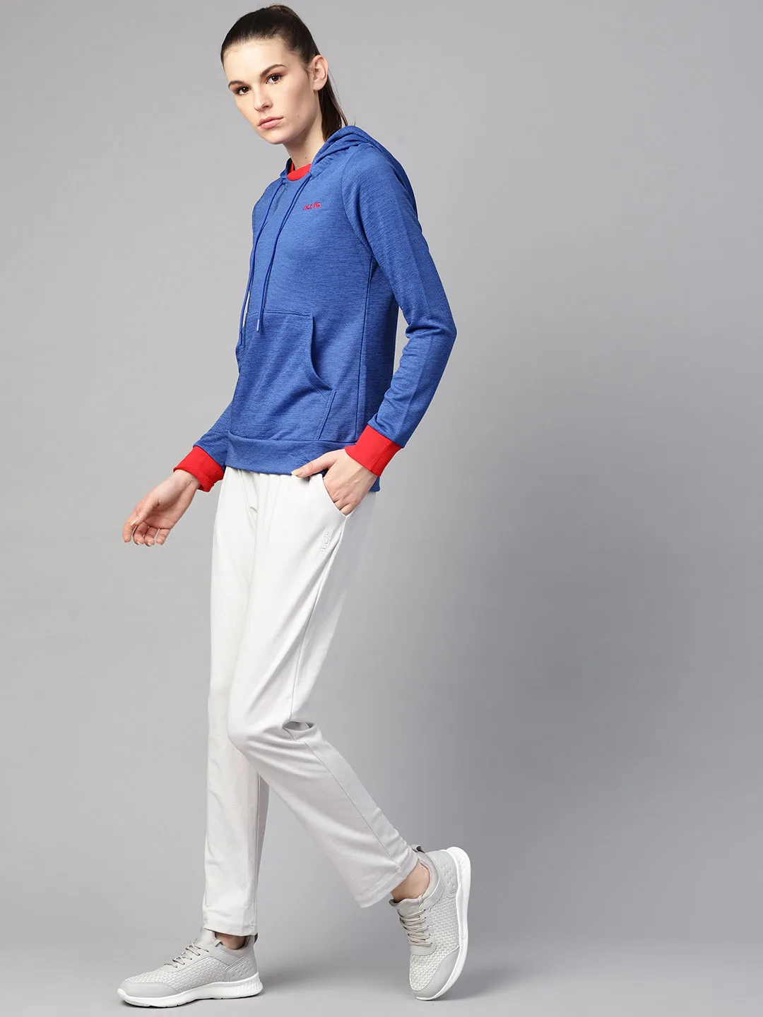 Alcis Women Off White Solid Slim Fit Track Pants Flexible Material Outdoor Ready