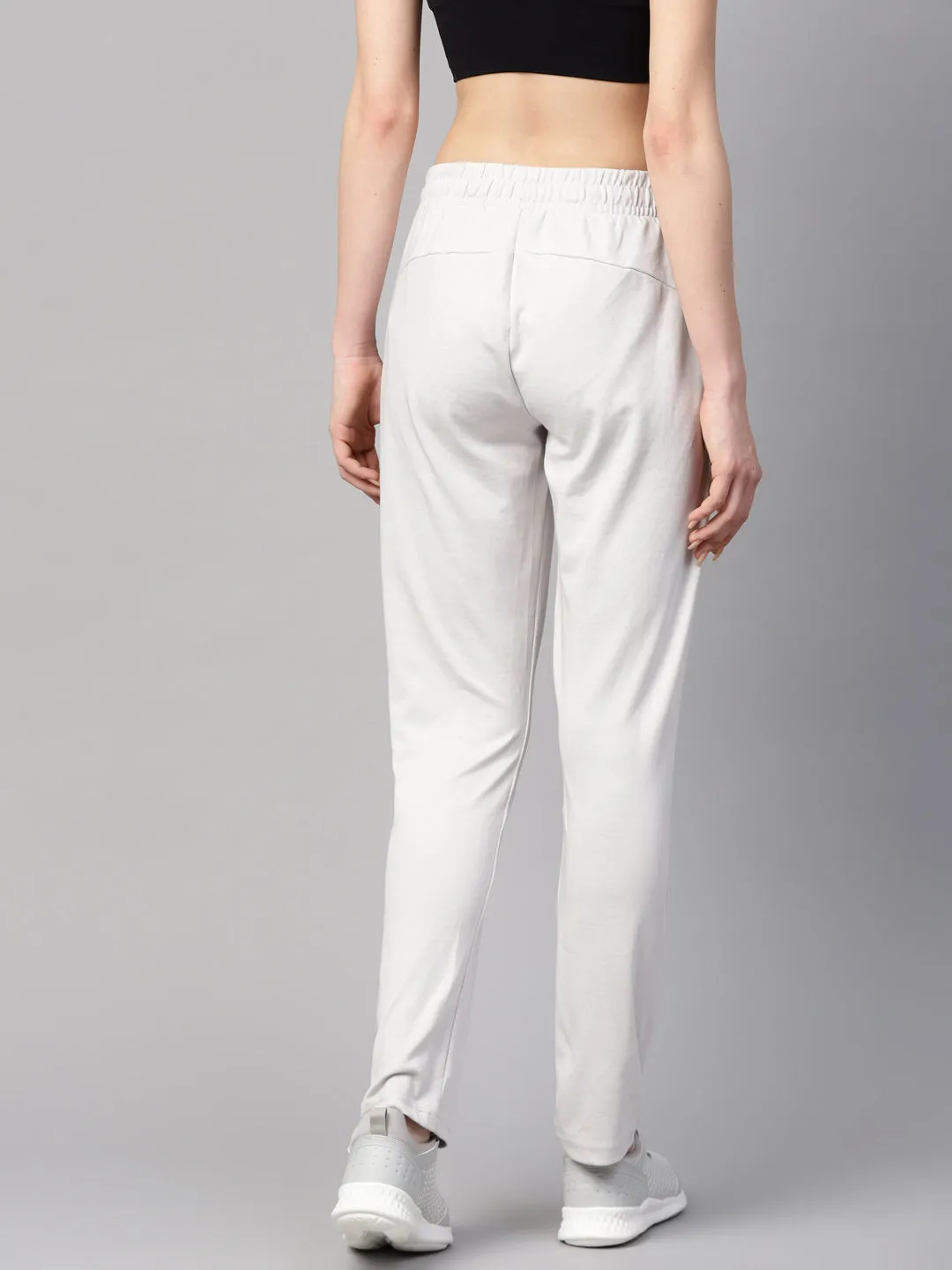 Zero Waste Manufacturing Low Maintenance Alcis Women Off White Solid Slim Fit Track Pants