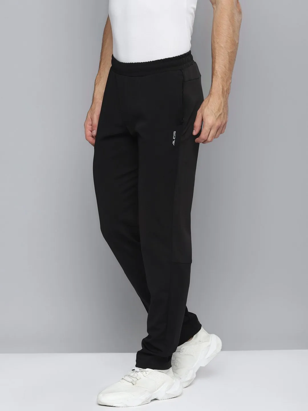 Alcis Men Solid Black Track Pant QuickReleaseBuckle