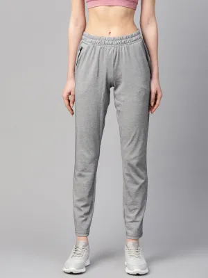 Alcis Women Grey Melange Solid Slim Fit Track Pants Relaxed Waist Daily Motion