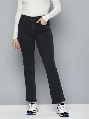 Women's 725 Grey Flared Fit High Rise Jeans Smart Casual Modern Rainy Day Elegant Bold Look