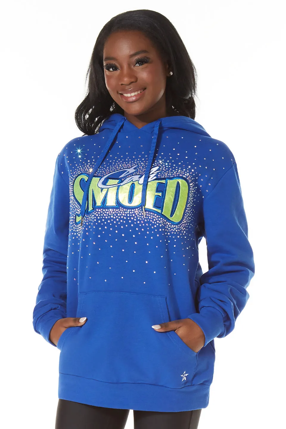 Recycled Polyester Club SMOED Sparkle Hoodie in Royal Blue