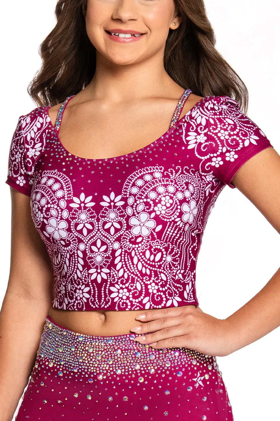 Cloud Core SoftTouch Texture Sailor Tee in Cranberry Burst