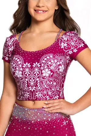 Cloud Core SoftTouch Texture Sailor Tee in Cranberry Burst