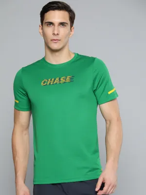 Semi Formal Swim Easy Alcis Men Green Yellow Typography Printed Slim Fit Running T-shirt