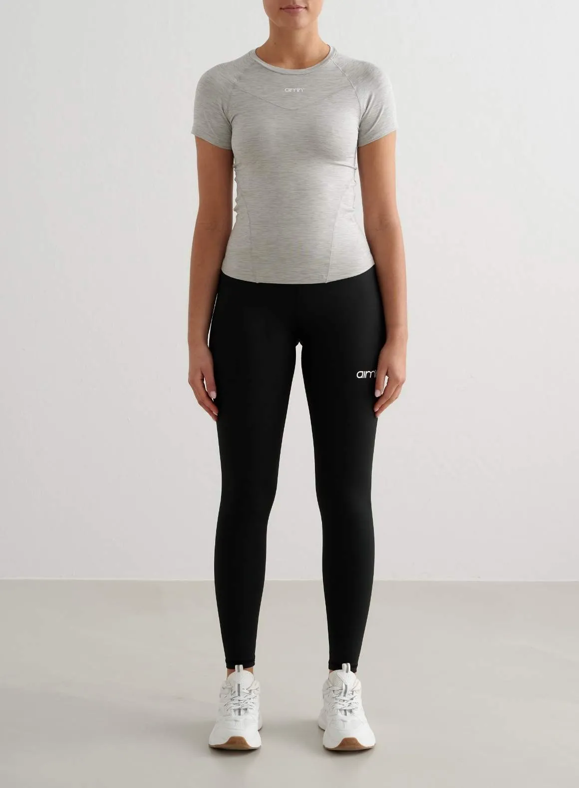 Grey Melange Soft Basic Short Sleeve Minimal Trend Classic