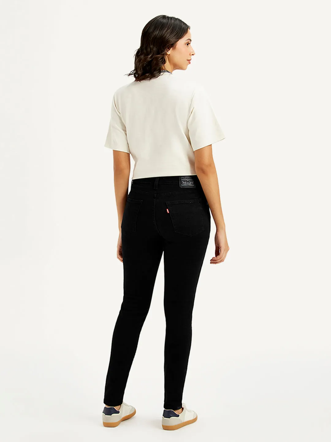 Women's 721 Black Skinny Fit High Rise Jeans Travel Outfit Casual Stretch