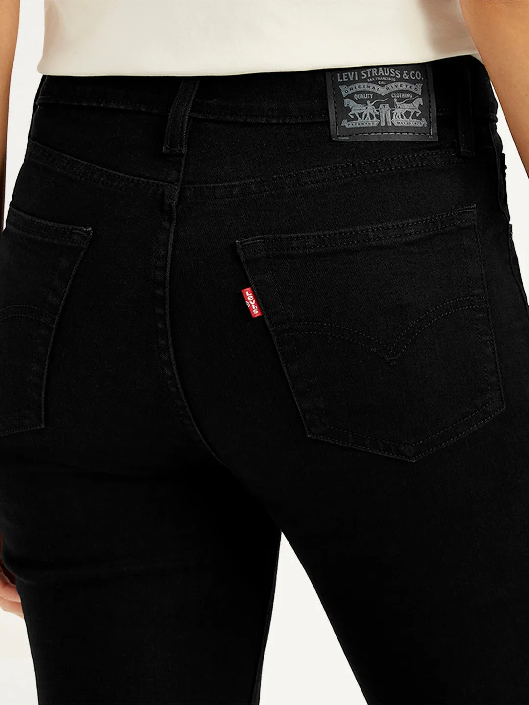 Secure Closure System Women's 721 Black Skinny Fit High Rise Jeans