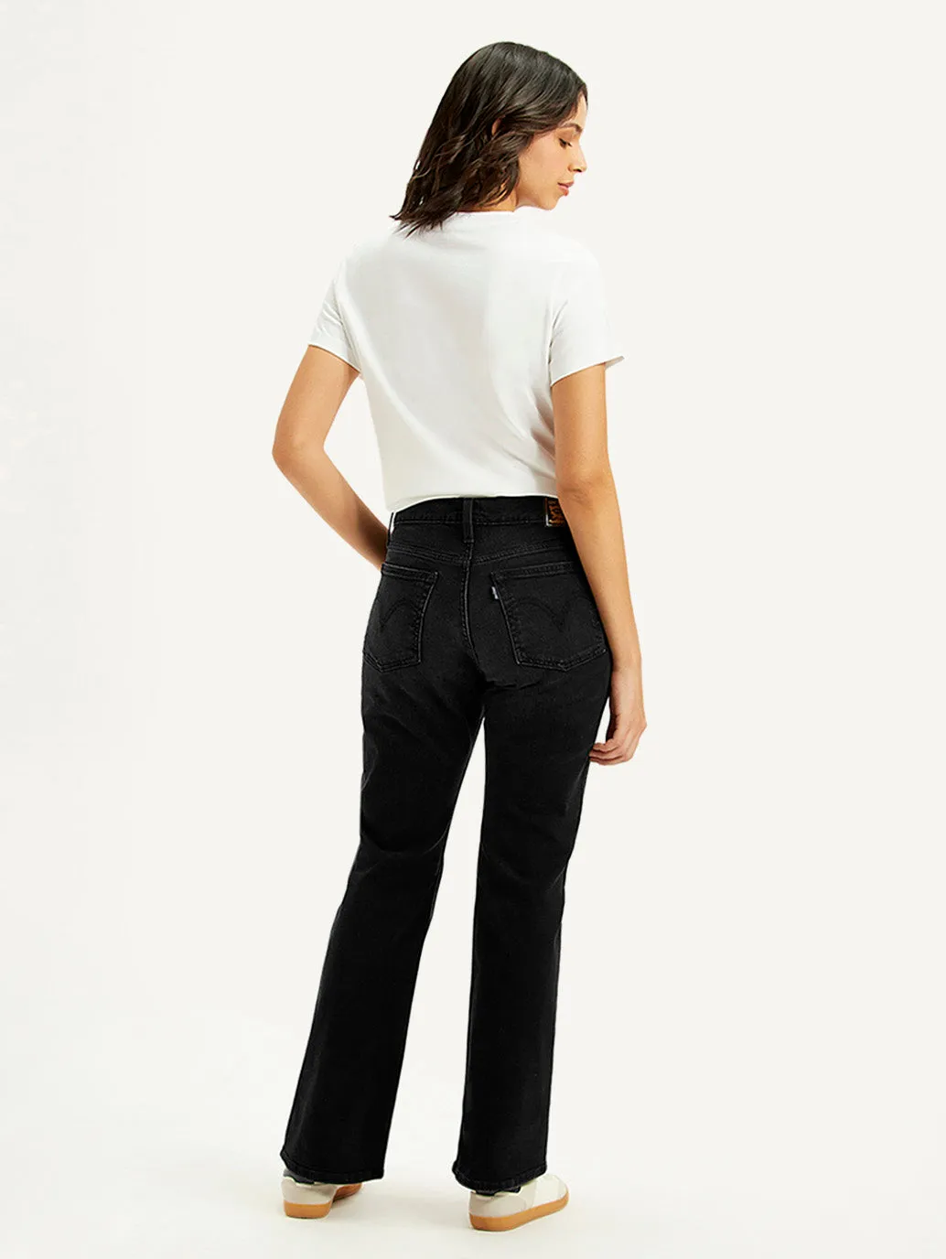 Any Time Wear Raw Hem Design Women's Black Wedgie Bootcut Fit Mid Rise Jeans
