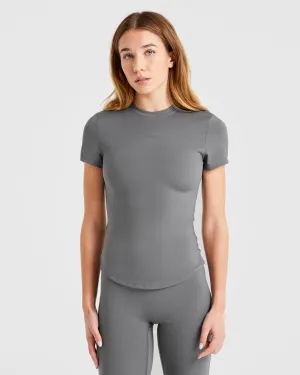 Soft Touch Sculpt T Shirt - Charcoal Flexible Gusset Design Relax Fit
