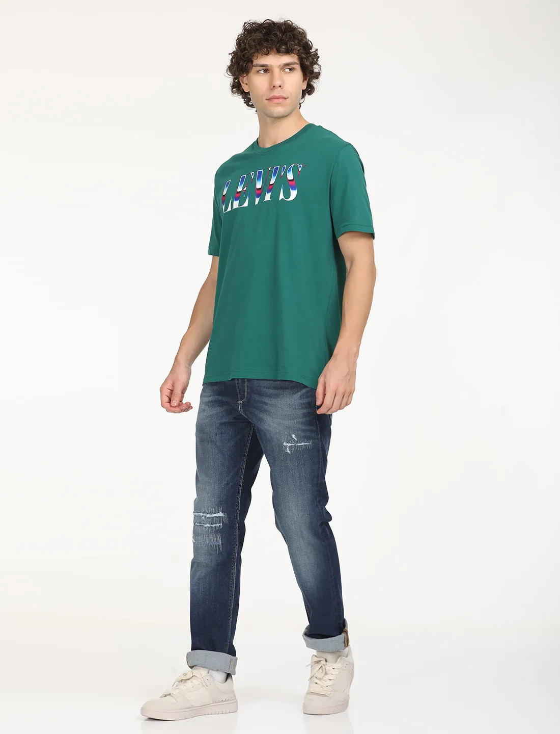 Men's 511 Blue Slim Fit Mid Rise Jeans Elegant Vibrant Textured