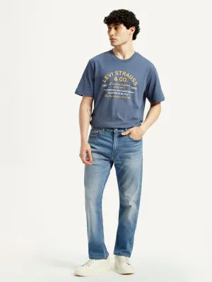 Men's 513 Light Indigo Slim Straight Fit Mid Rise Jeans Traveler Gear Stretch Creative Look