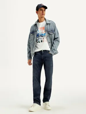 Men's 555'96 Blue Loose Fit Mid Rise Jeans Streetwear Fan Premium Neutral Cut