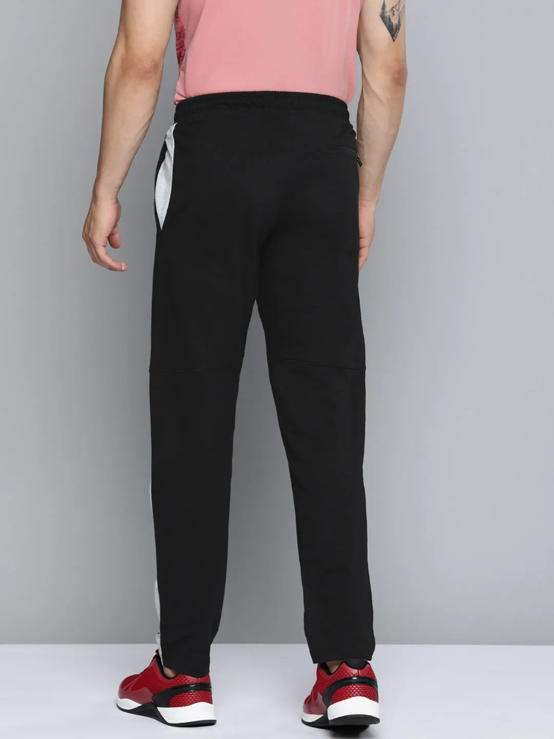 Alcis Men Black Solid Slim Fit Track Pants Quick Adjust Fit