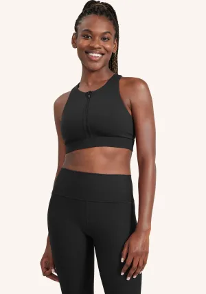 Extra Padding Option Cadent High Neck Zip Bra
