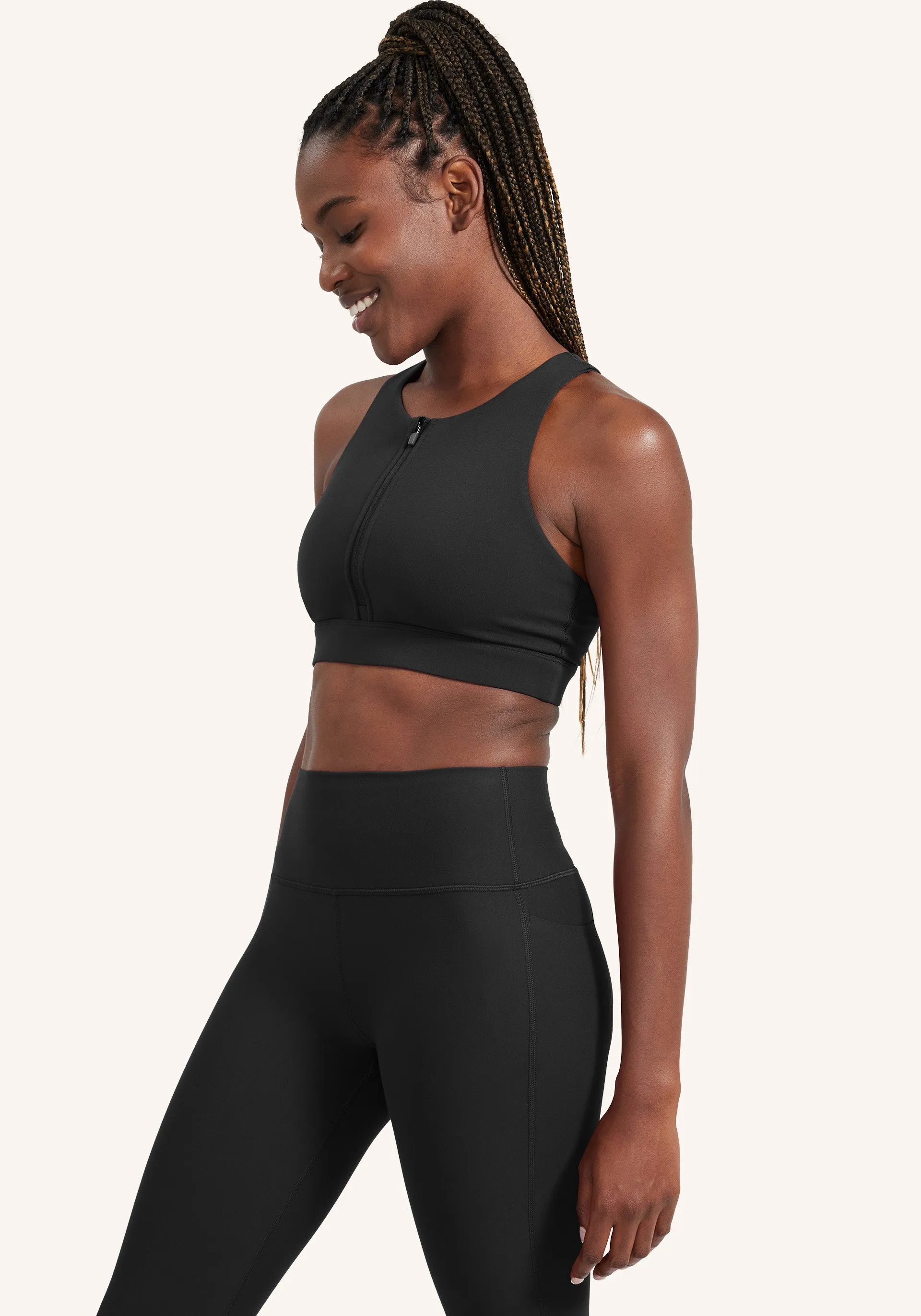 Cadent High Neck Zip Bra Purple workout gear